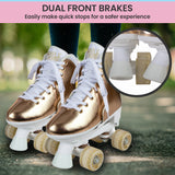Outdoor Play Equipment: Circle Society Adjustable Quad Kids Roller Skates In Metallic Rose Gold