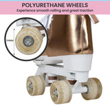 Outdoor Play Equipment: Circle Society Adjustable Quad Kids Roller Skates In Metallic Rose Gold