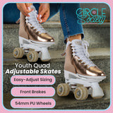 Outdoor Play Equipment: Circle Society Adjustable Quad Kids Roller Skates In Metallic Rose Gold