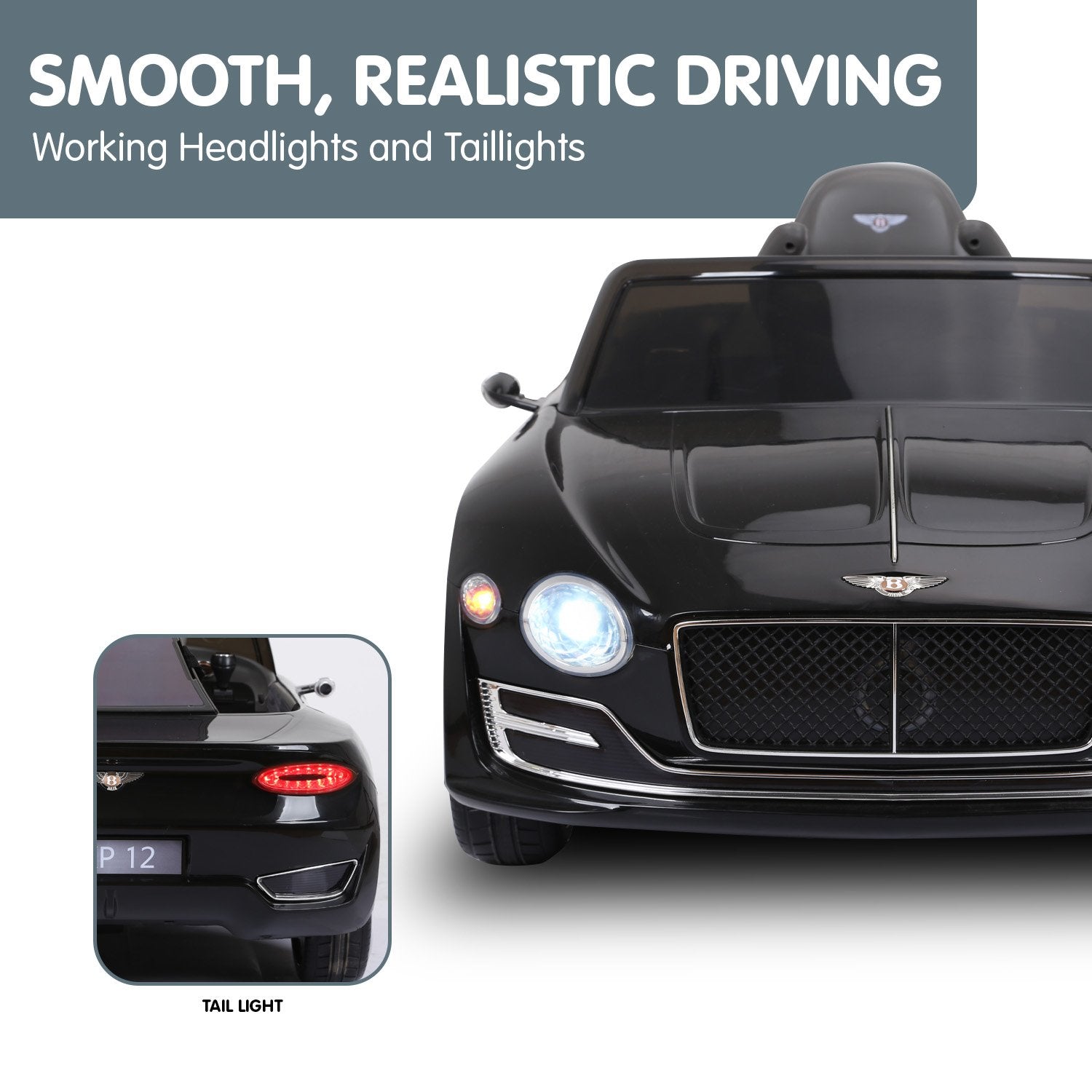 Ride On Cars: Kahuna Bentley Exp 12 Licensed Speed 6E Electric Kids Ride On Car Black