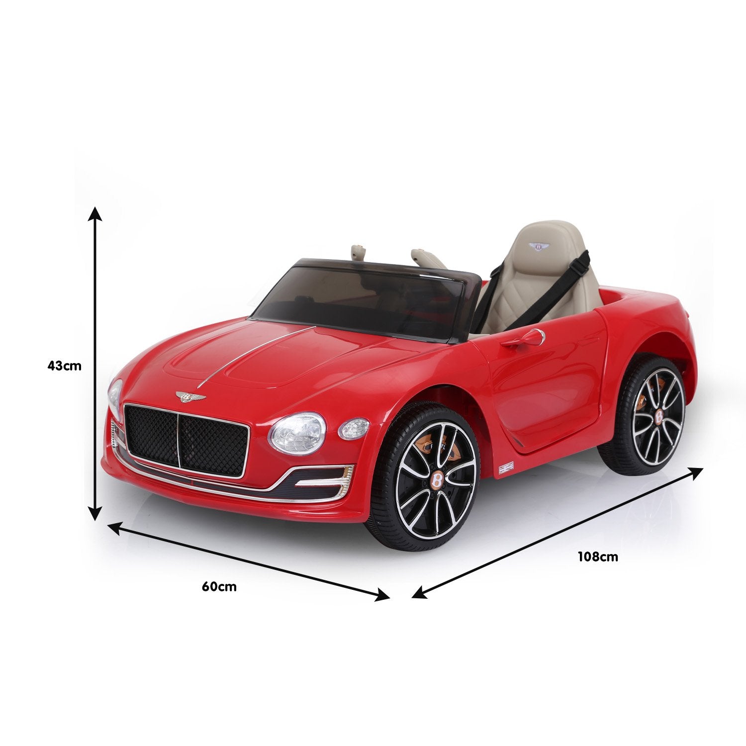 Ride On Cars: Kahuna Bentley Exp 12 Speed 6E Licensed Kids Ride On Electric Car Remote Control - Red