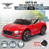 Ride On Cars: Kahuna Bentley Exp 12 Speed 6E Licensed Kids Ride On Electric Car Remote Control - Red