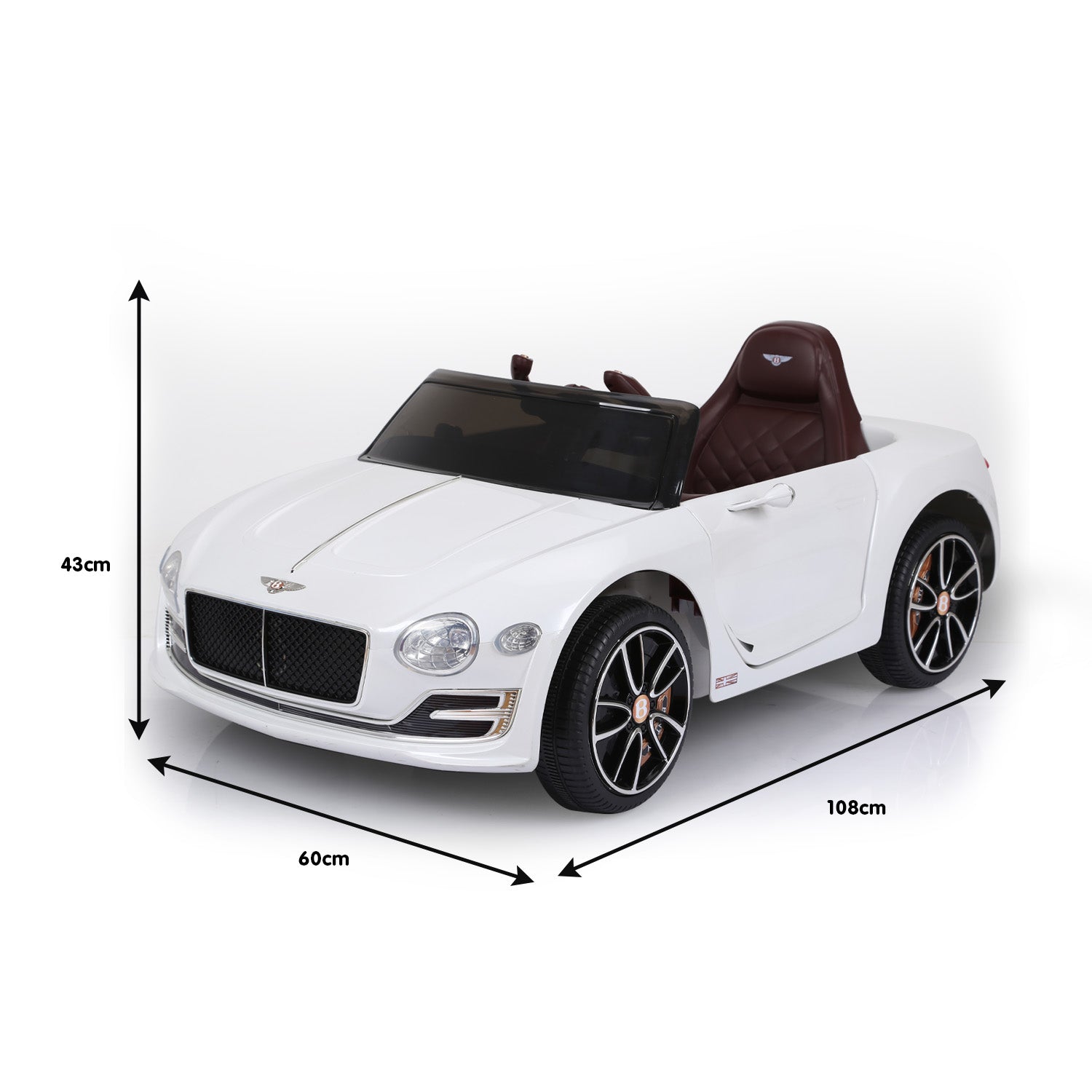 Ride On Cars: Kahuna Bentley Exp 12 Speed 6E Licensed Kids Ride On Electric Car Remote Control - White