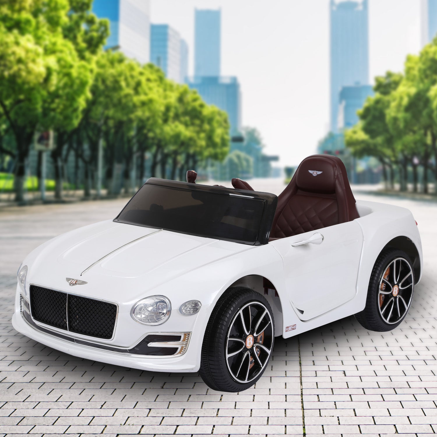 Ride On Cars: Kahuna Bentley Exp 12 Speed 6E Licensed Kids Ride On Electric Car Remote Control - White