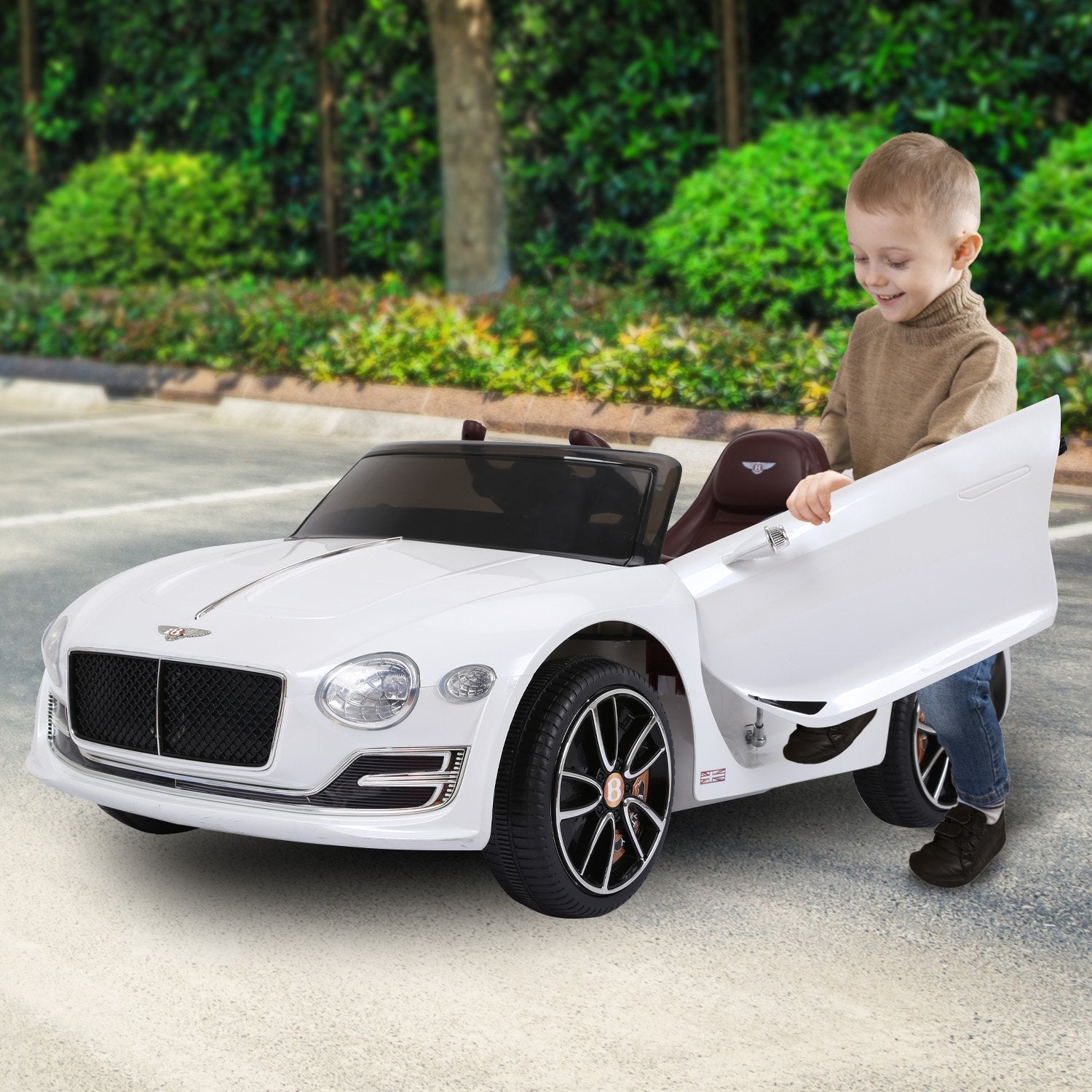 Ride On Cars: Kahuna Bentley Exp 12 Speed 6E Licensed Kids Ride On Electric Car Remote Control - White