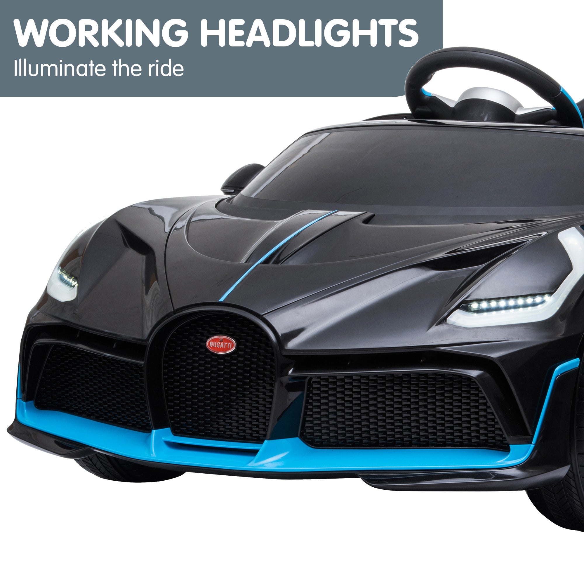 Ride On Cars: Kahuna Licensed Bugatti Divo Kids Electric Ride On Car - Black
