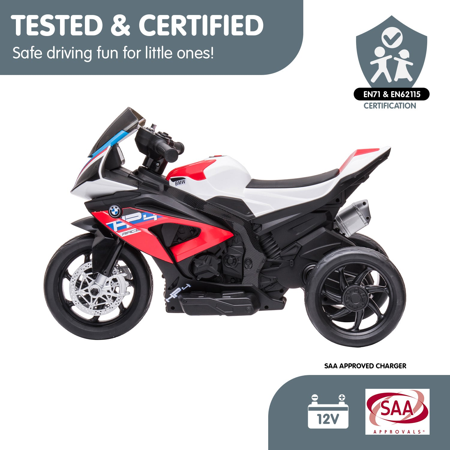 Ride On Cars: Kahuna Bmw Hp4 Race Kids Ride-on Motorbike In Red