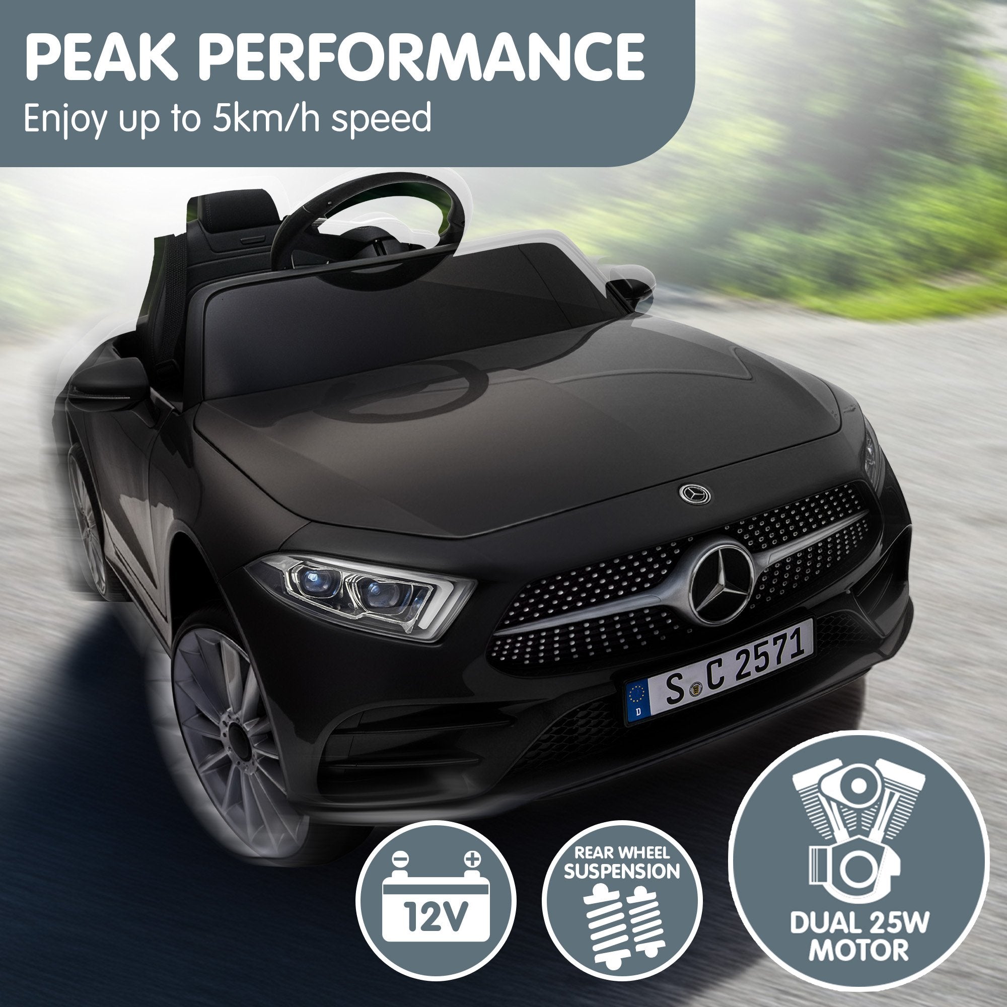 Ride On Cars: Kahuna Mercedes Benz CLS 350 Kids Electric Ride On Car with Remote Control - Black