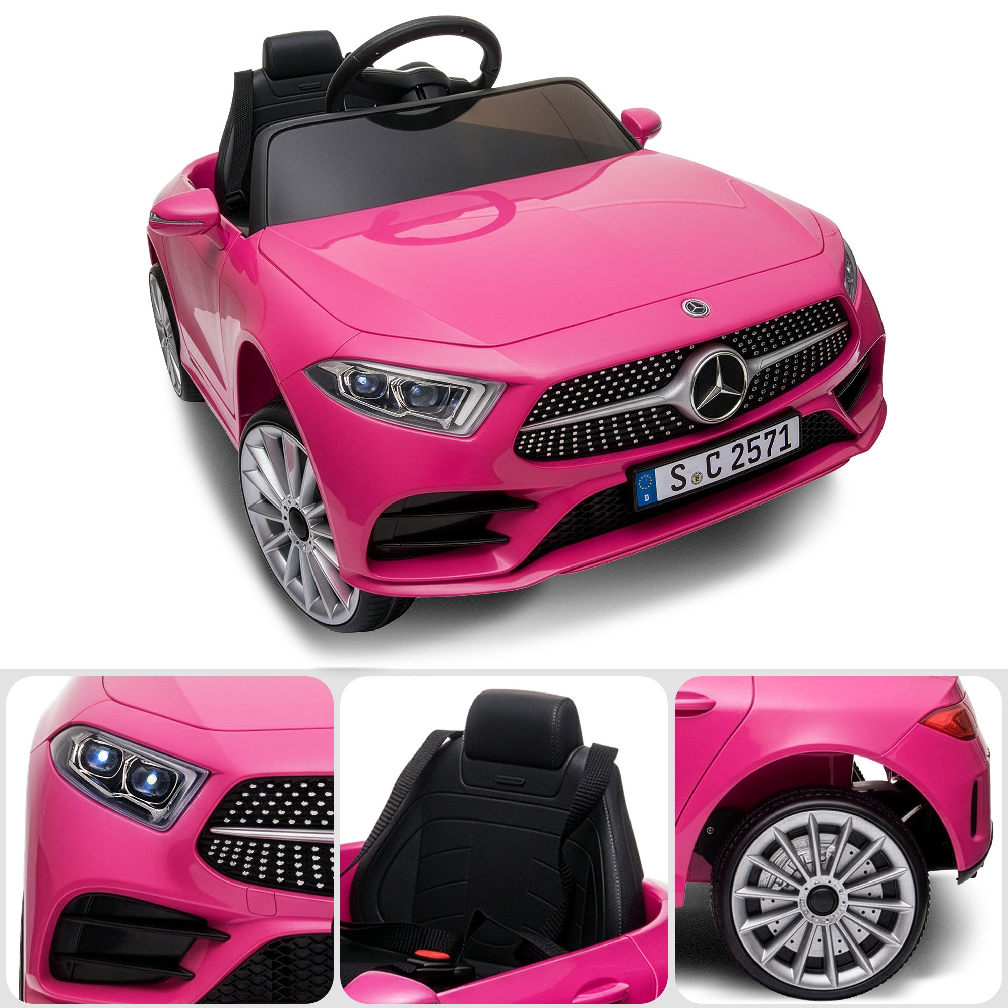 Ride On Cars: Kahuna Mercedes Benz CLS 350 Kids Electric Ride On Car with Remote Control - Pink
