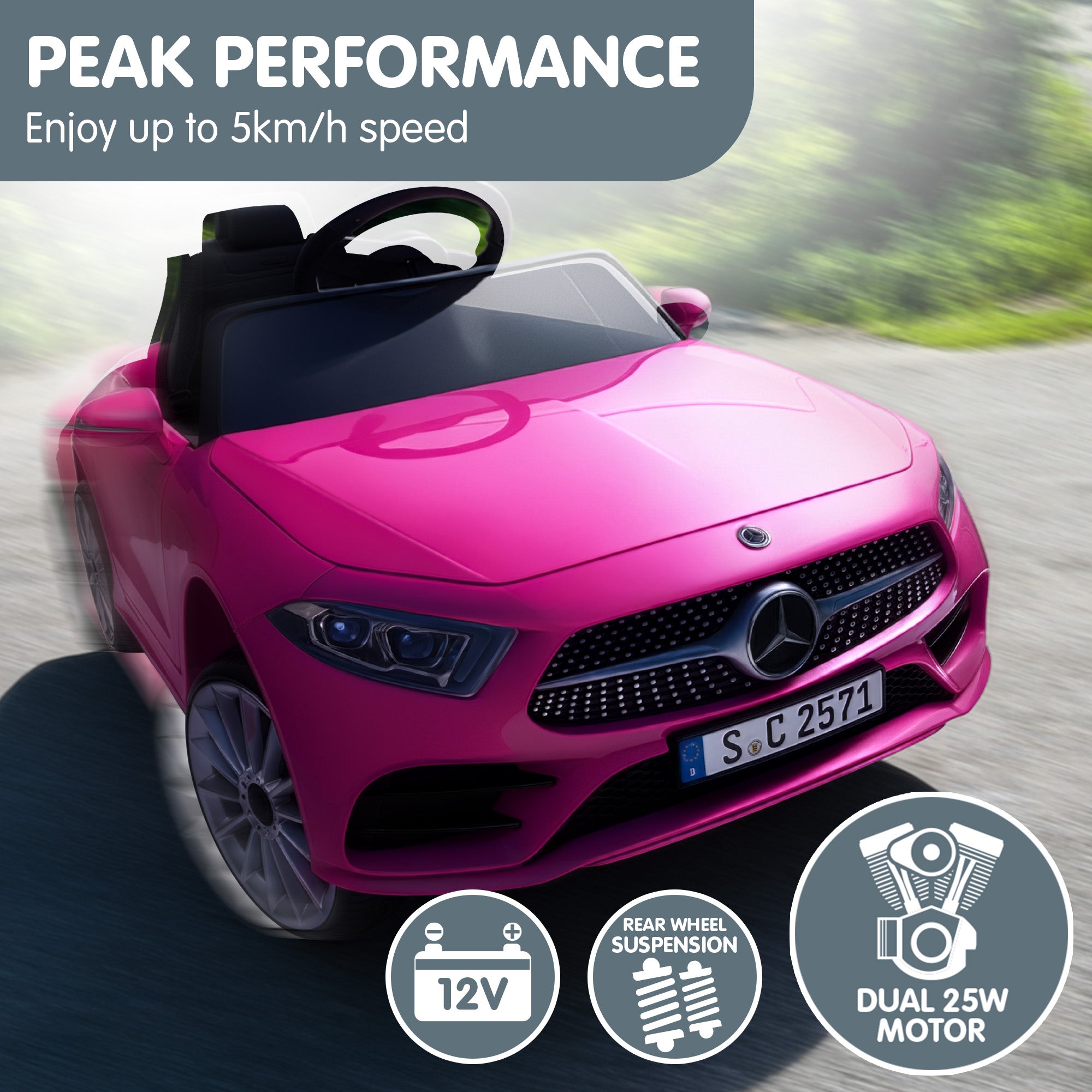 Ride On Cars: Kahuna Mercedes Benz CLS 350 Kids Electric Ride On Car with Remote Control - Pink