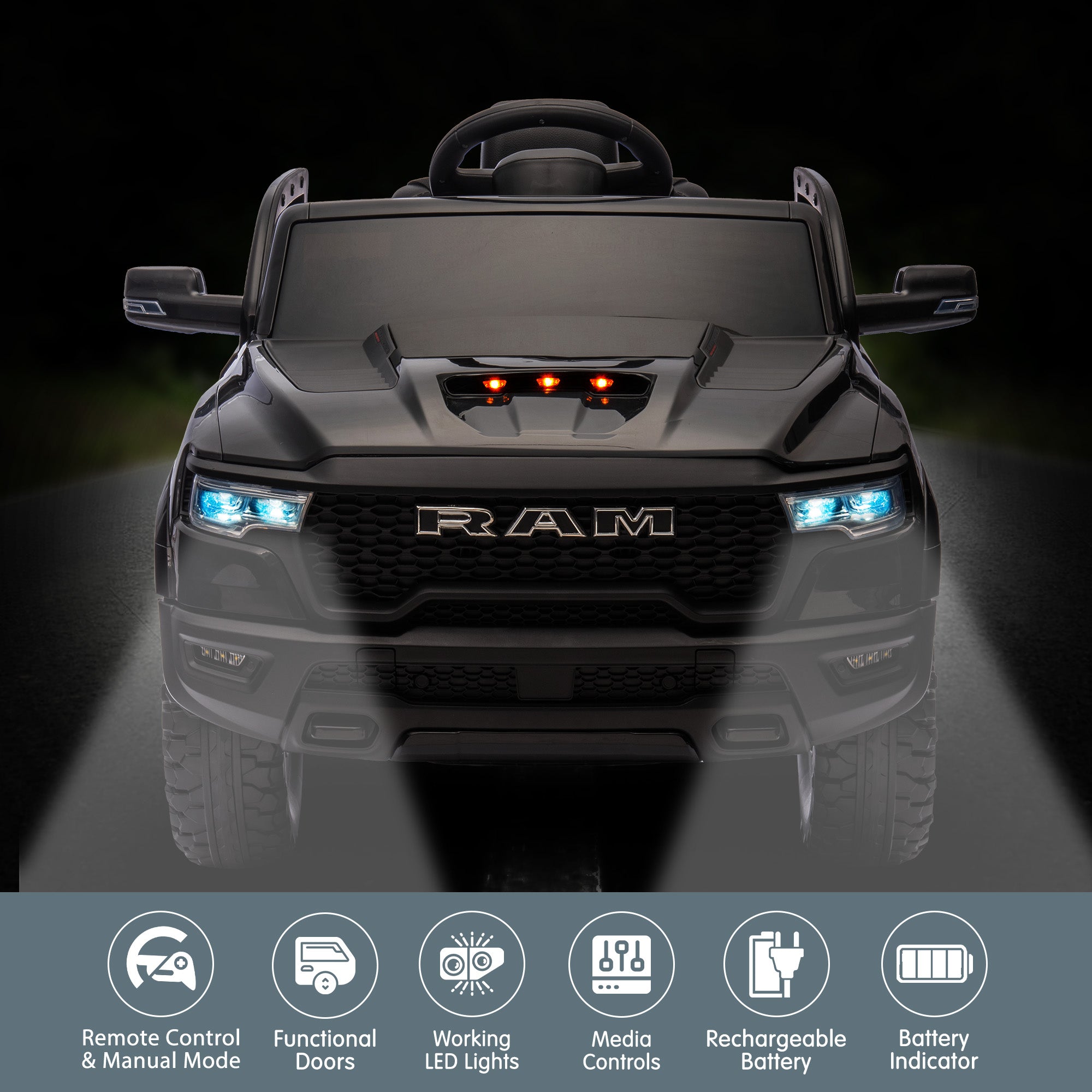 Ride On Cars: Kahuna Ram 1500 RHO Kids Electric Ride On Car with Remote Control