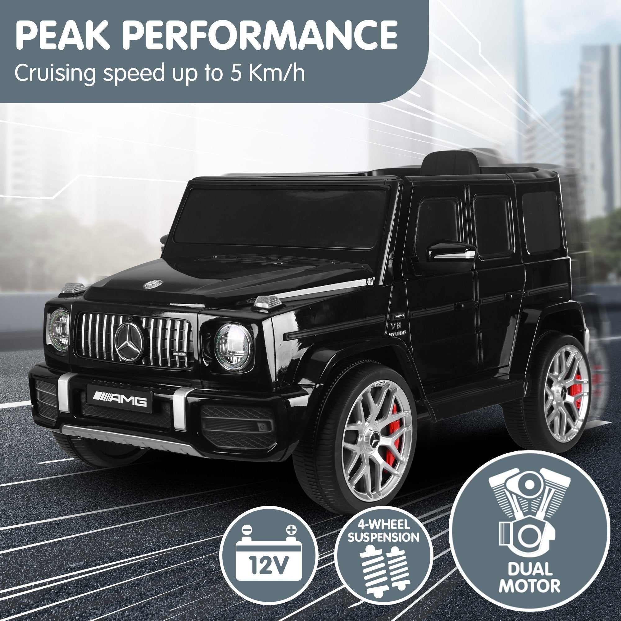 Ride On Cars: Kahuna Mercedes Benz AMG Licensed G63 Kids Electric Ride On Car Remote Control Dual 25W Motors Music Player LED Lights