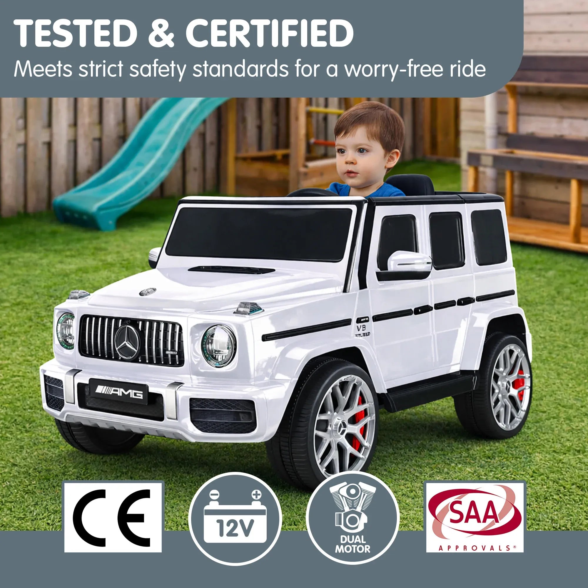 Kahuna Mercedes Benz AMG G63 Kids Electric Ride On Car w/ Remote Control - White