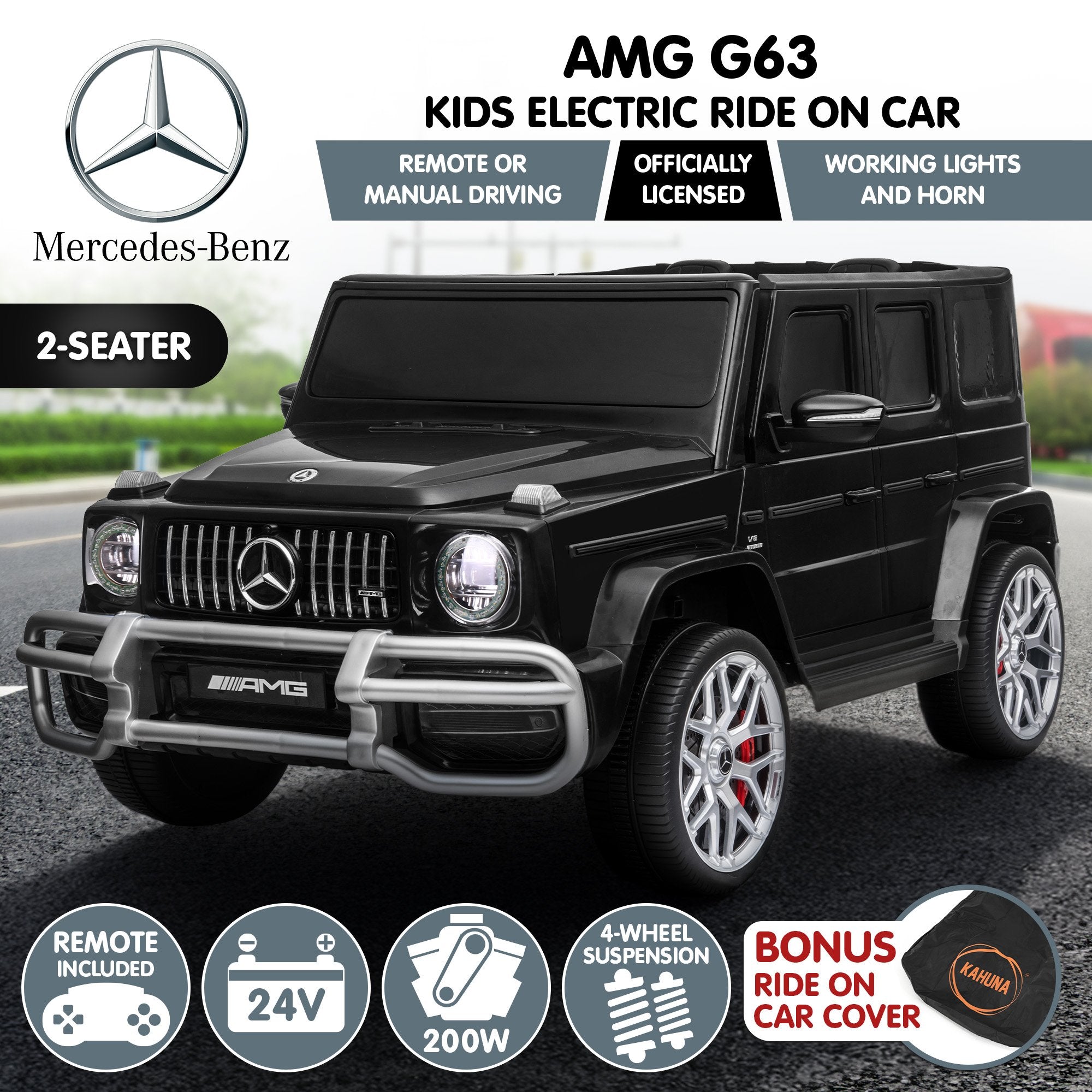 Ride On Cars: Kahuna Mercedes Benz AMG G63 Kids Electric Two Seater Ride On Car with Remote Control