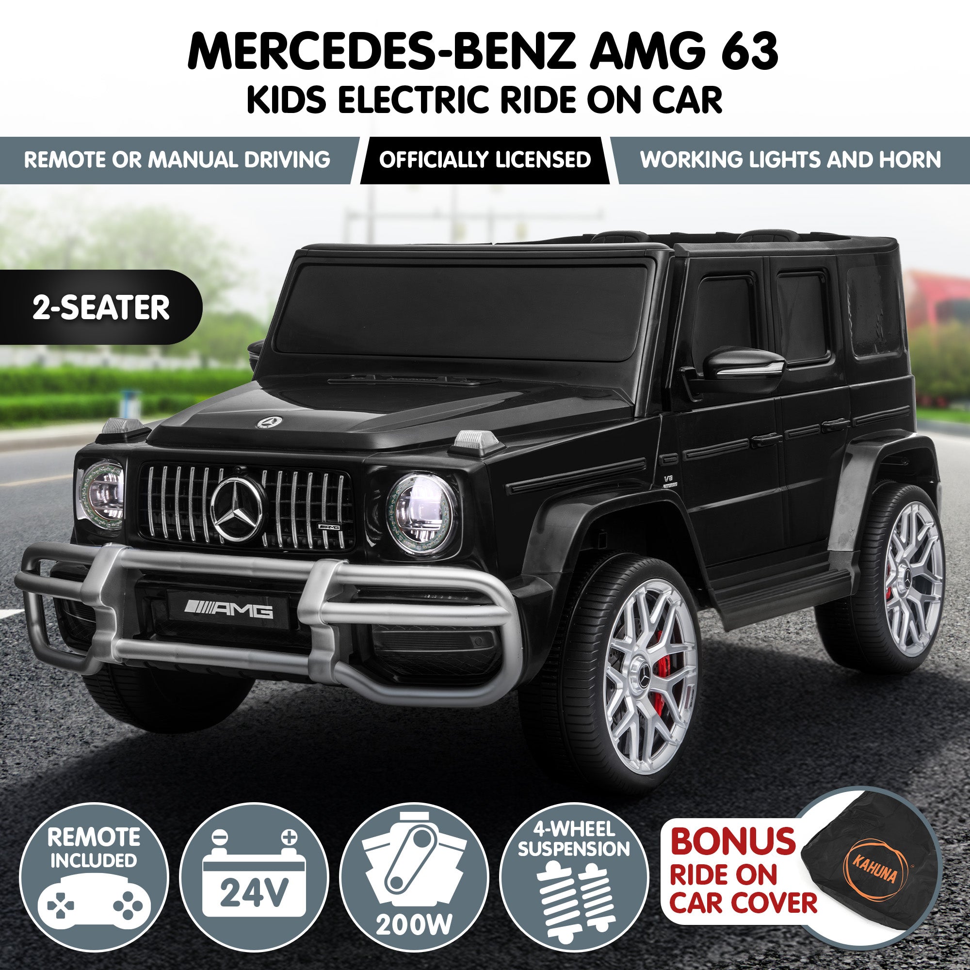 Ride On Cars: Kahuna Mercedes Benz AMG G63 Kids Electric Two Seater Ride On Car with Remote Control