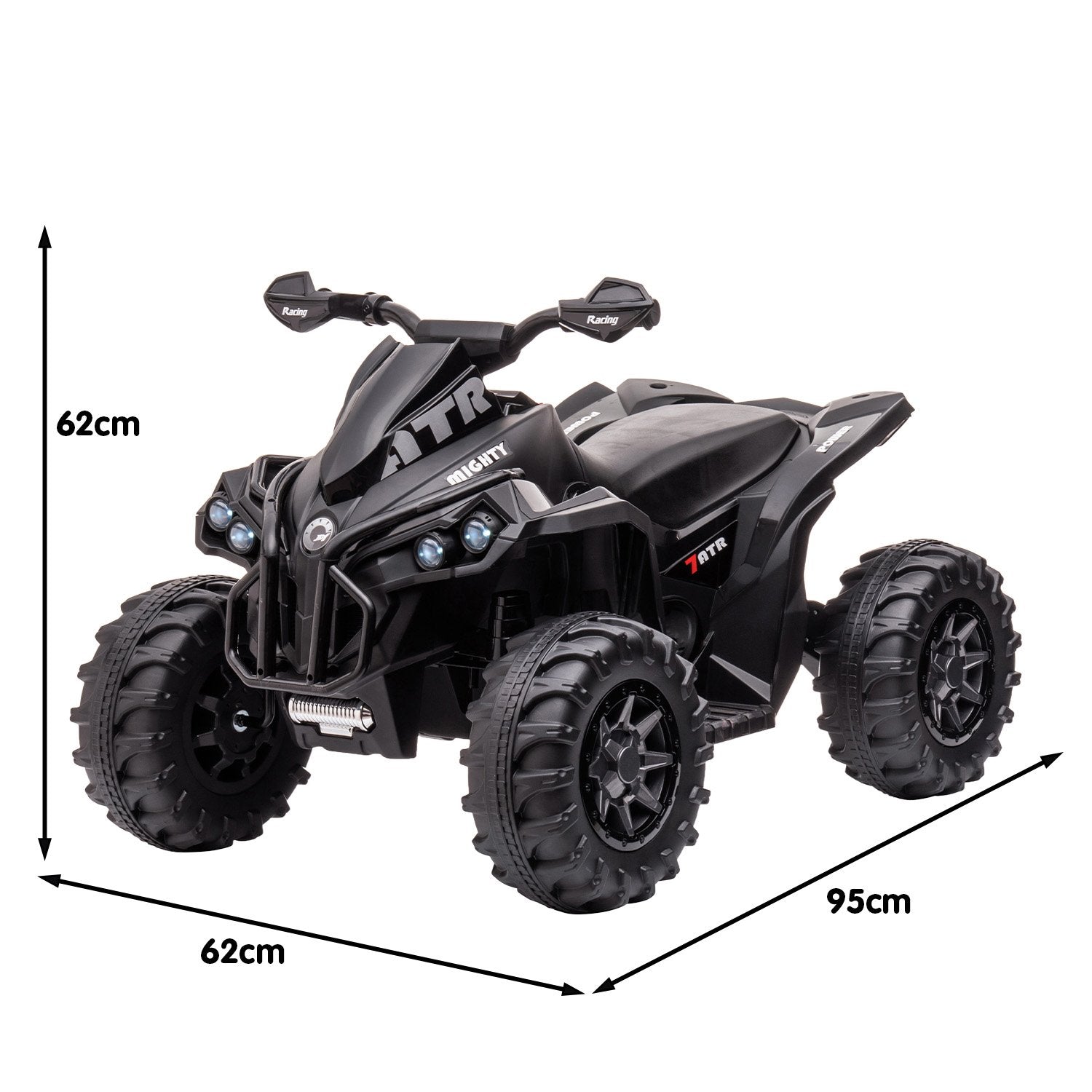Ride On Cars: Kahuna GTS99 Kids Electric Ride On Quad Bike Toy ATV 50W - Black