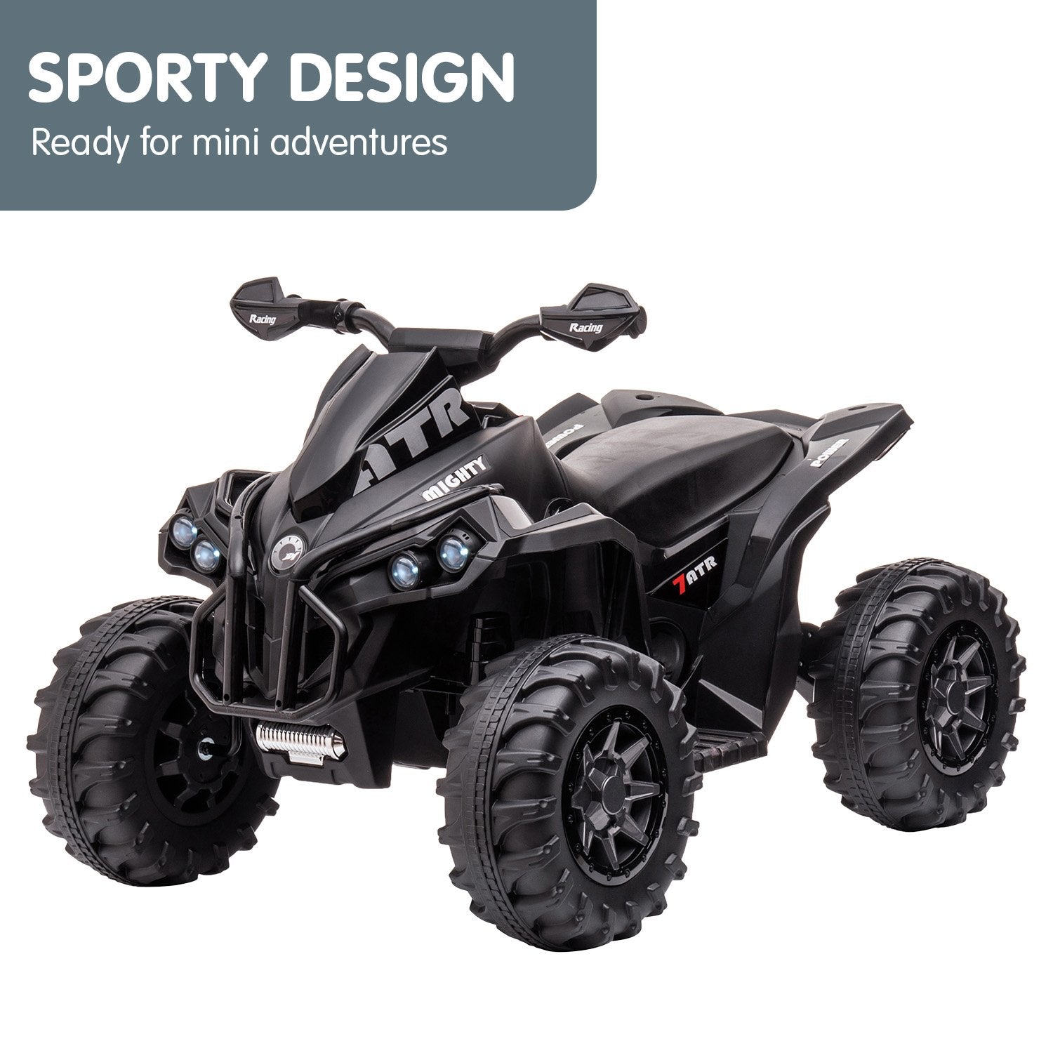 Ride On Cars: Kahuna GTS99 Kids Electric Ride On Quad Bike Toy ATV 50W - Black