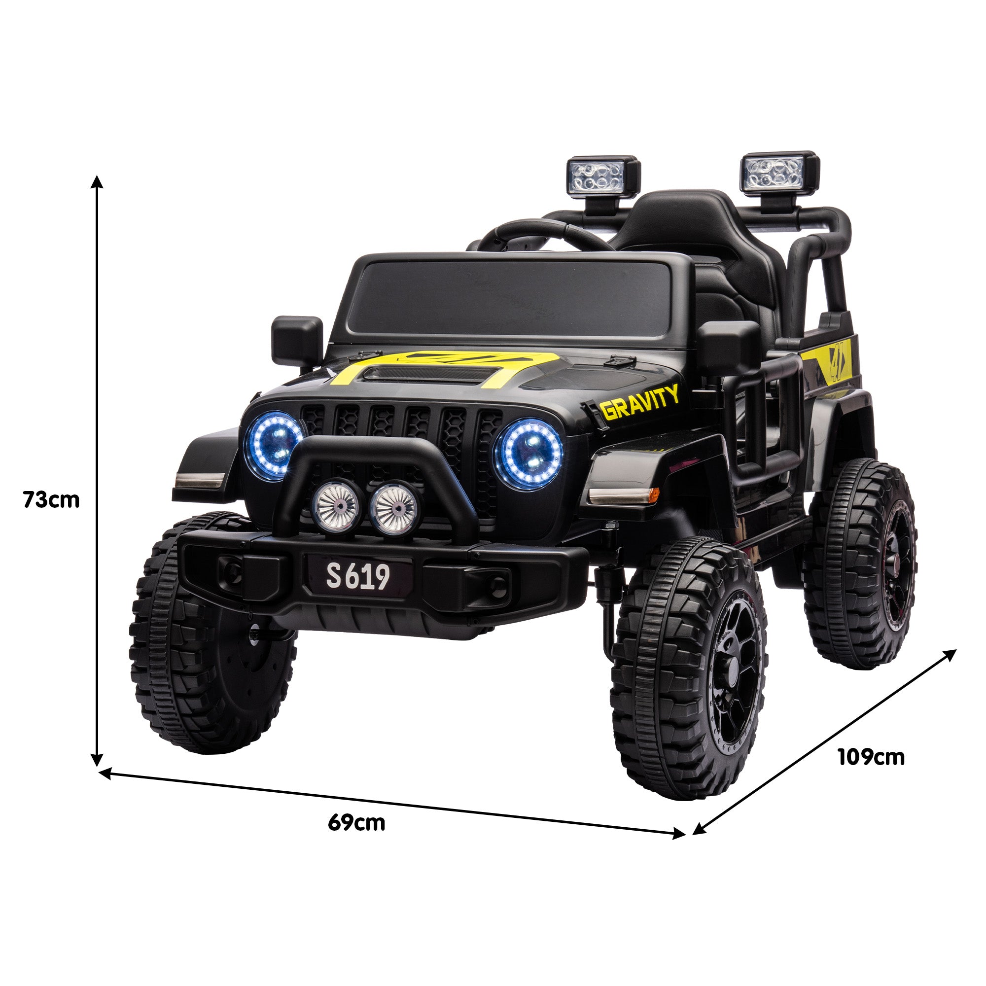 Ride On Cars: Kahuna S619 Gravity Kids Electric Ride On Car - Black
