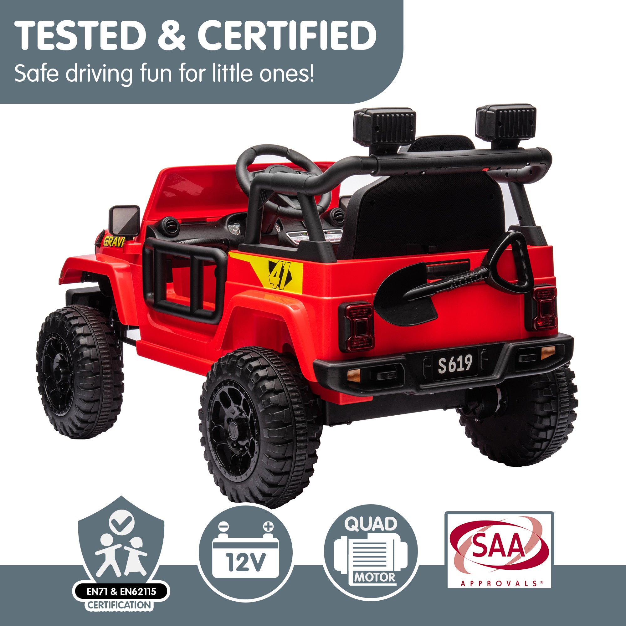 Ride On Cars: Kahuna S619 Gravity Kids Electric Ride On Car - Red