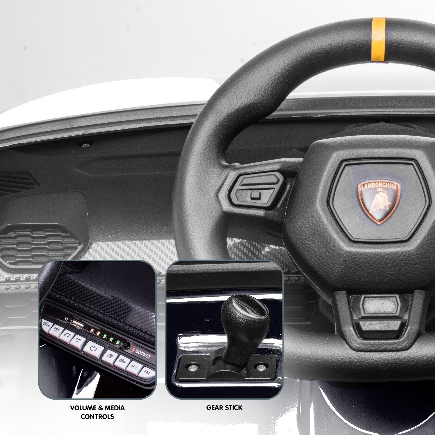 Ride On Cars: Kahuna Lamborghini Performante Kids Electric Ride On Car Remote Control - Black