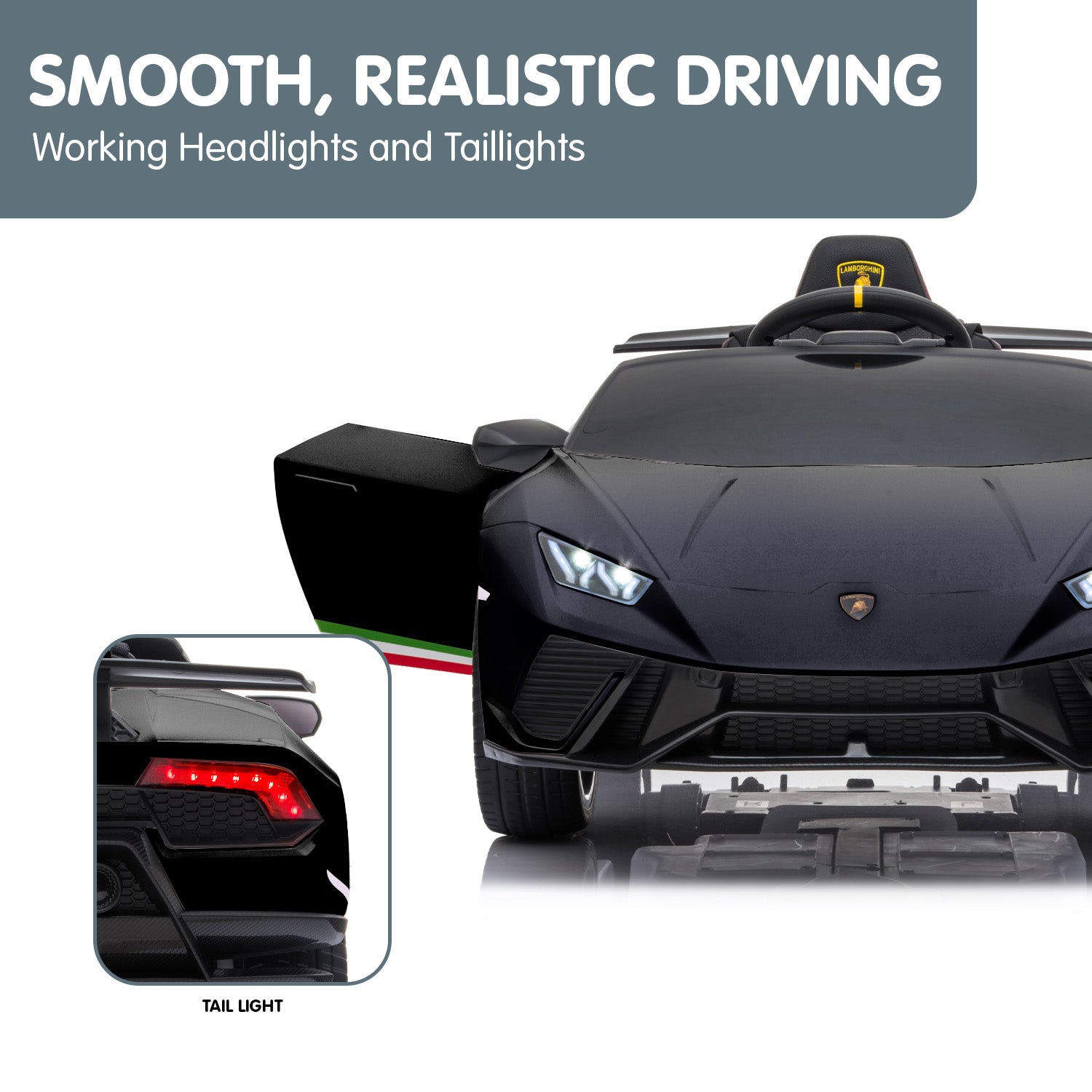 Ride On Cars: Kahuna Lamborghini Performante Kids Electric Ride On Car Remote Control - Black