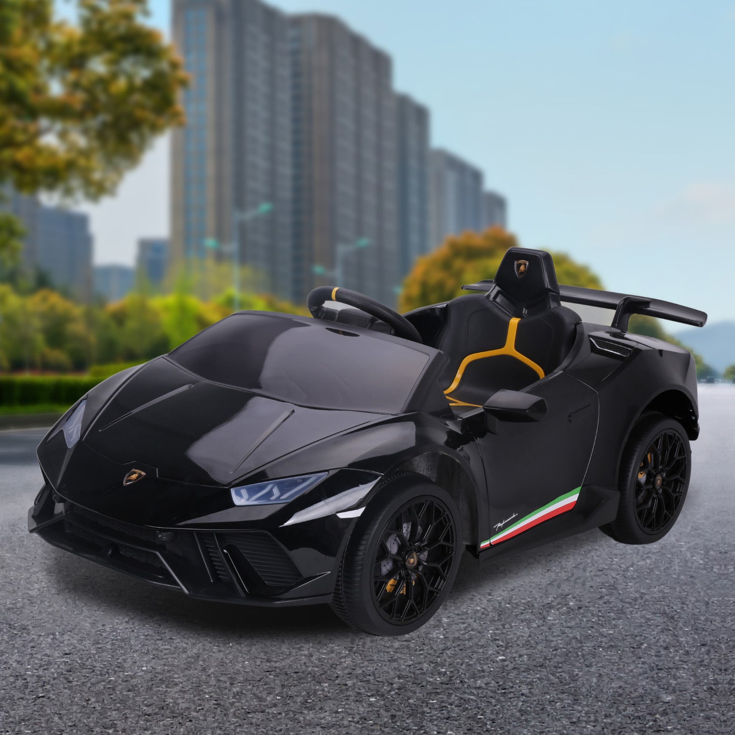 Ride On Cars: Kahuna Lamborghini Performante Kids Electric Ride On Car Remote Control - Black