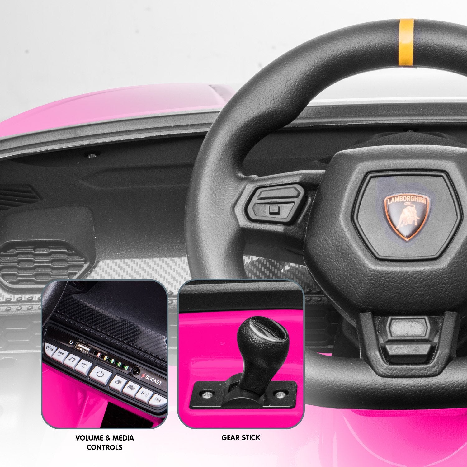 Ride On Cars: Kahuna Lamborghini Performante Kids Electric Ride On Car Remote Control by Kahuna - Pink