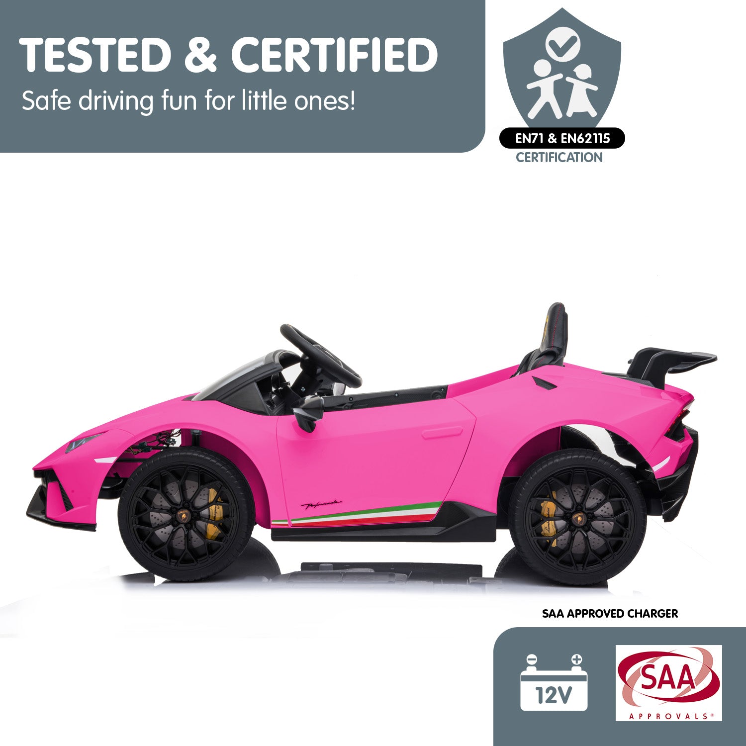 Ride On Cars: Kahuna Lamborghini Performante Kids Electric Ride On Car Remote Control by Kahuna - Pink