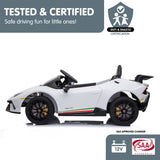 Ride On Cars: Kahuna Lamborghini Performante Kids Electric Ride On Car Remote Control by Kahuna - White