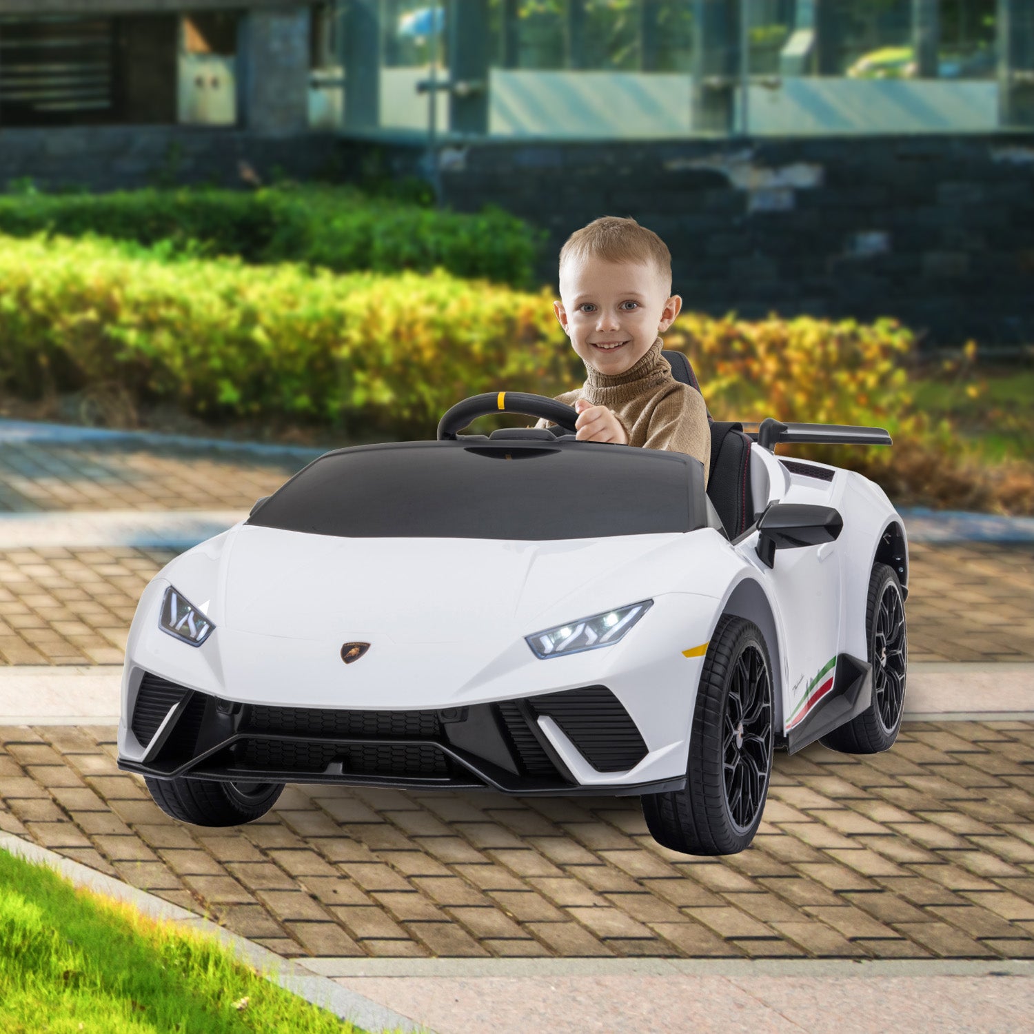 Ride On Cars: Kahuna Lamborghini Performante Kids Electric Ride On Car Remote Control by Kahuna - White