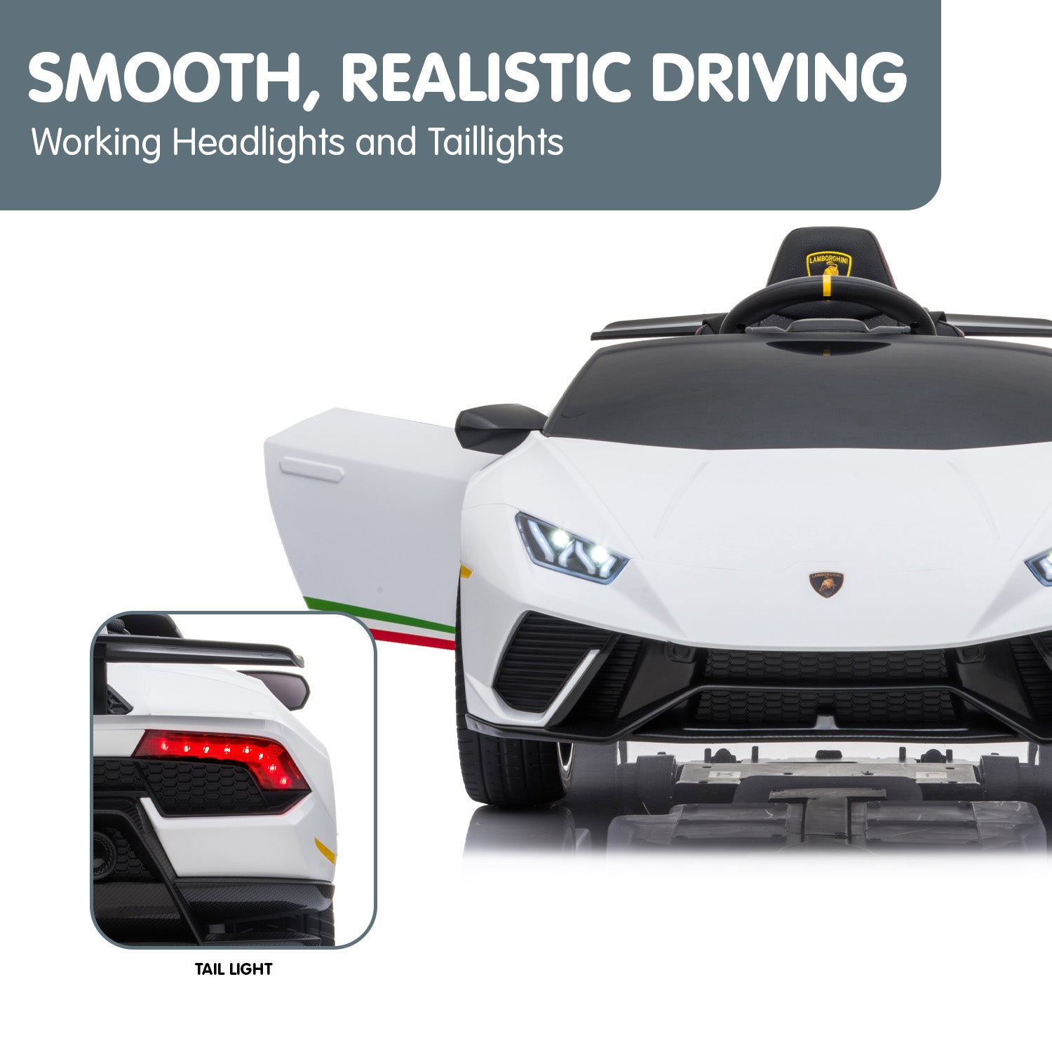 Ride On Cars: Kahuna Lamborghini Performante Kids Electric Ride On Car Remote Control by Kahuna - White