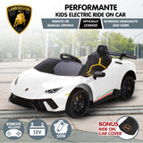Ride On Cars: Kahuna Lamborghini Performante Kids Electric Ride On Car Remote Control by Kahuna - White