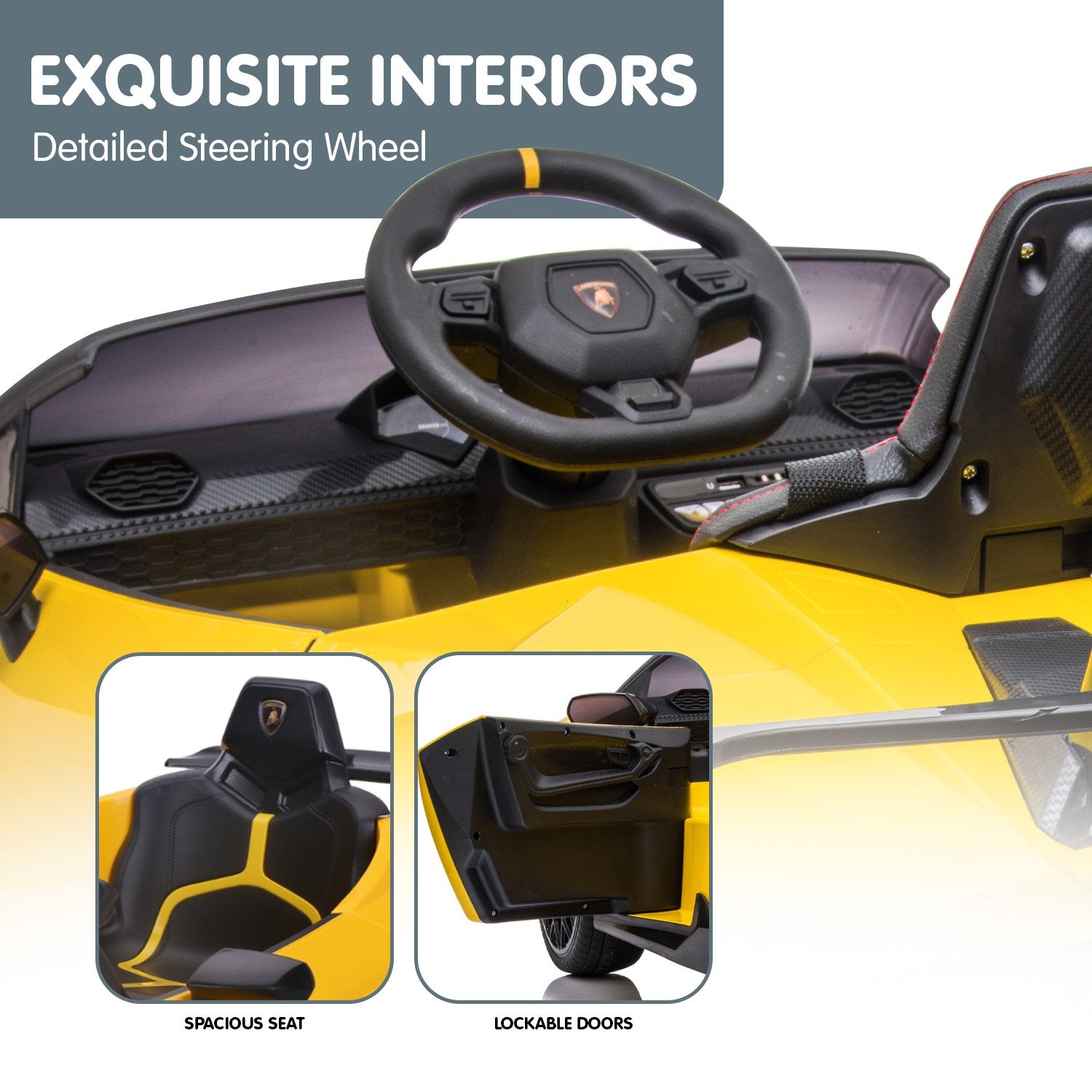 Ride On Cars: Kahuna Lamborghini Performante Kids Electric Ride On Car Remote Control - Yellow