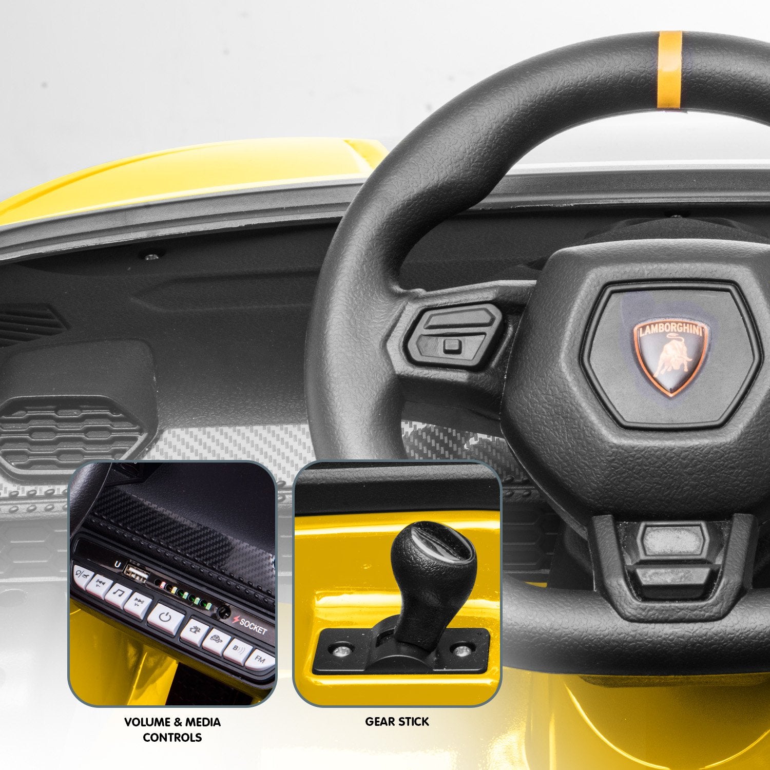 Ride On Cars: Kahuna Lamborghini Performante Kids Electric Ride On Car Remote Control - Yellow