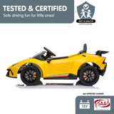 Ride On Cars: Kahuna Lamborghini Performante Kids Electric Ride On Car Remote Control - Yellow