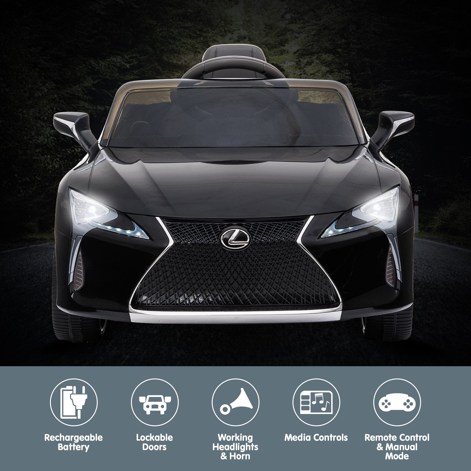 Ride On Cars: Kahuna Licensed Lexus LC 500 Kids Electric Ride On Car - Black
