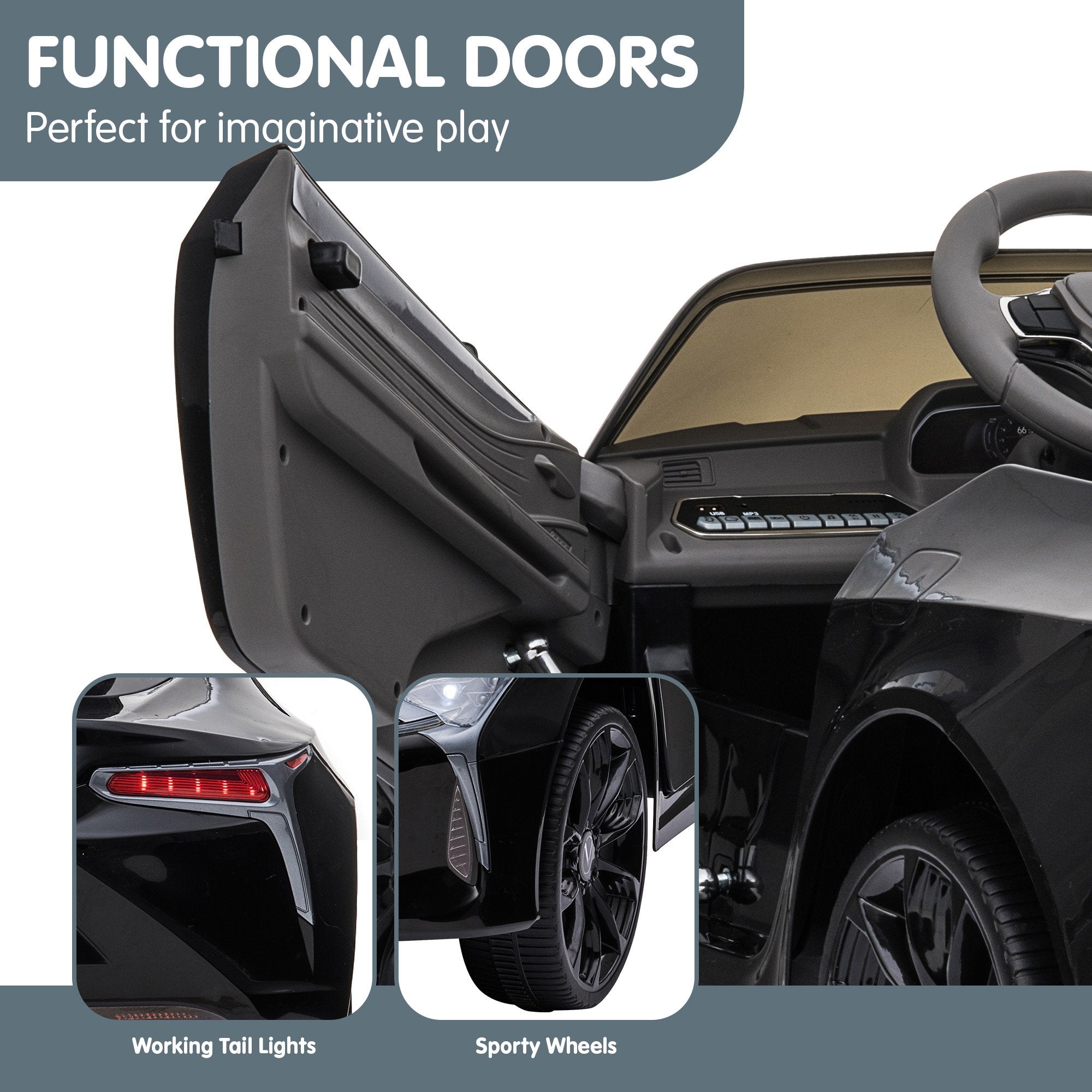 Ride On Cars: Kahuna Licensed Lexus LC 500 Kids Electric Ride On Car - Black