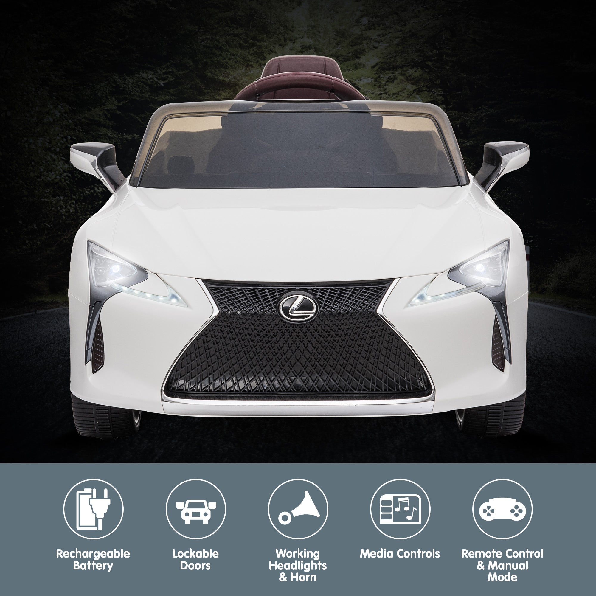 Ride On Cars: Kahuna Licensed Lexus Lc 500 Kids Electric Ride On Car - White
