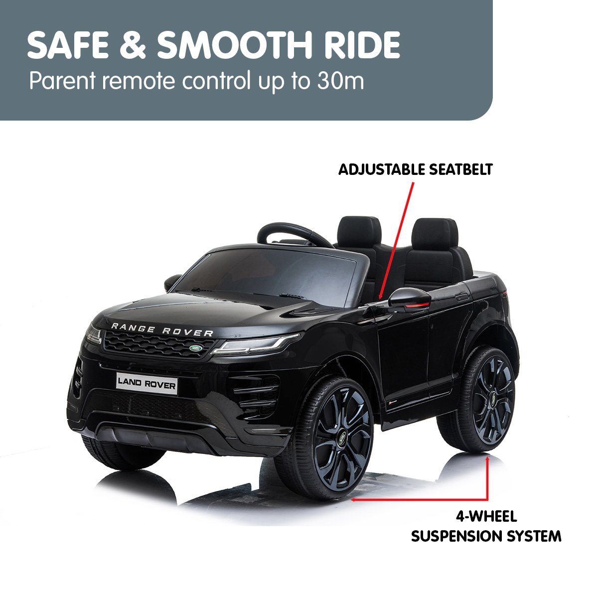 Ride On Cars: Kahuna Land Rover Licensed Kids Electric Ride On Car Remote Control - Black