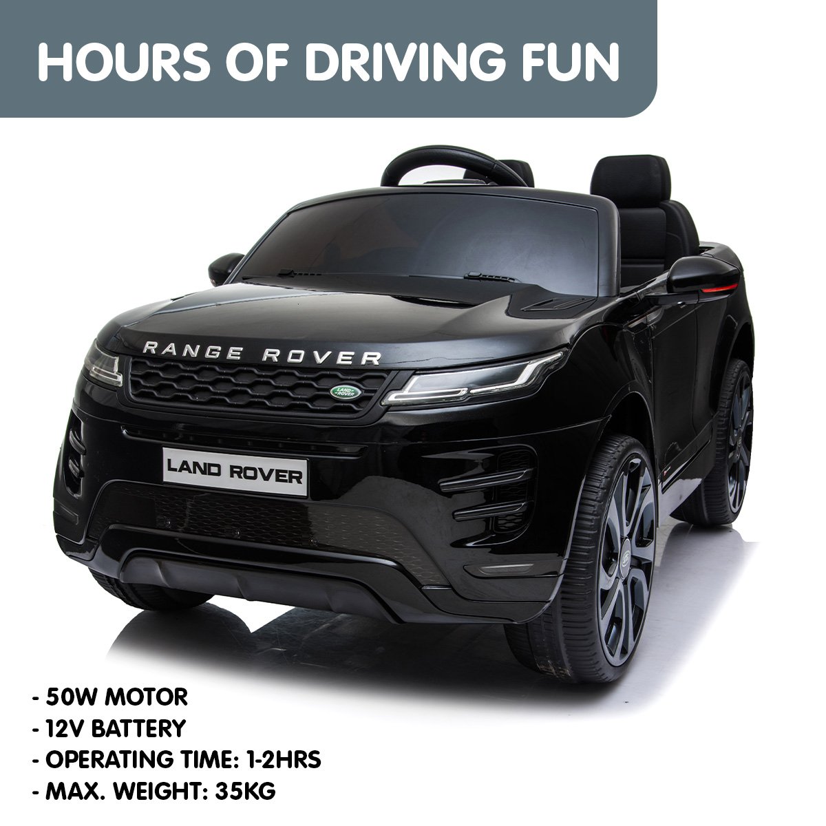 Ride On Cars: Kahuna Land Rover Licensed Kids Electric Ride On Car Remote Control - Black