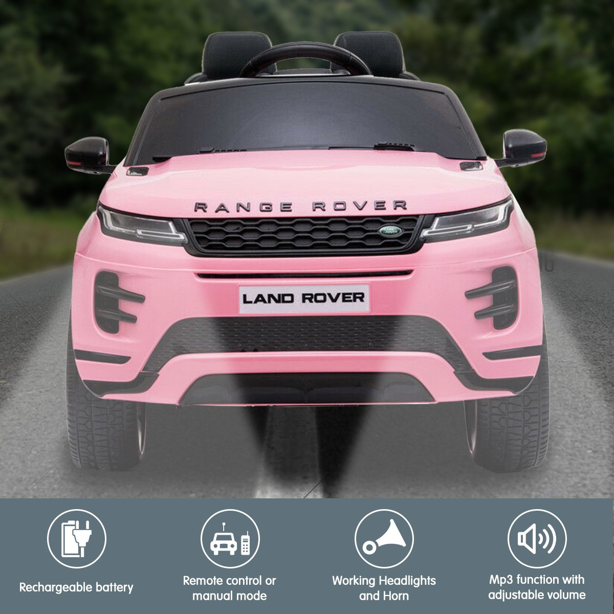 Ride On Cars: Kahuna Land Rover Licensed Kids Electric Ride On Car Remote Control - Pink