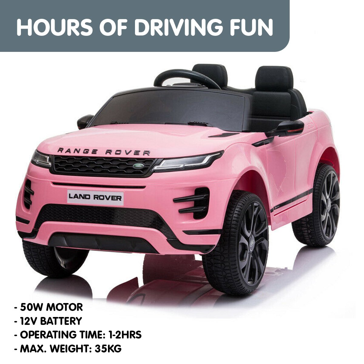 Ride On Cars: Kahuna Land Rover Licensed Kids Electric Ride On Car Remote Control - Pink