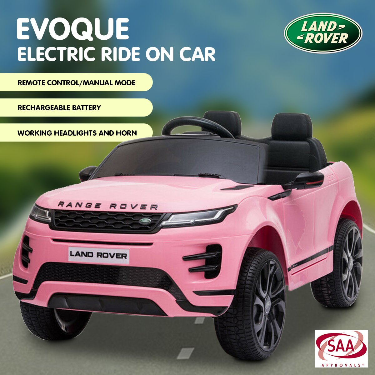 Ride On Cars: Kahuna Land Rover Licensed Kids Electric Ride On Car Remote Control - Pink