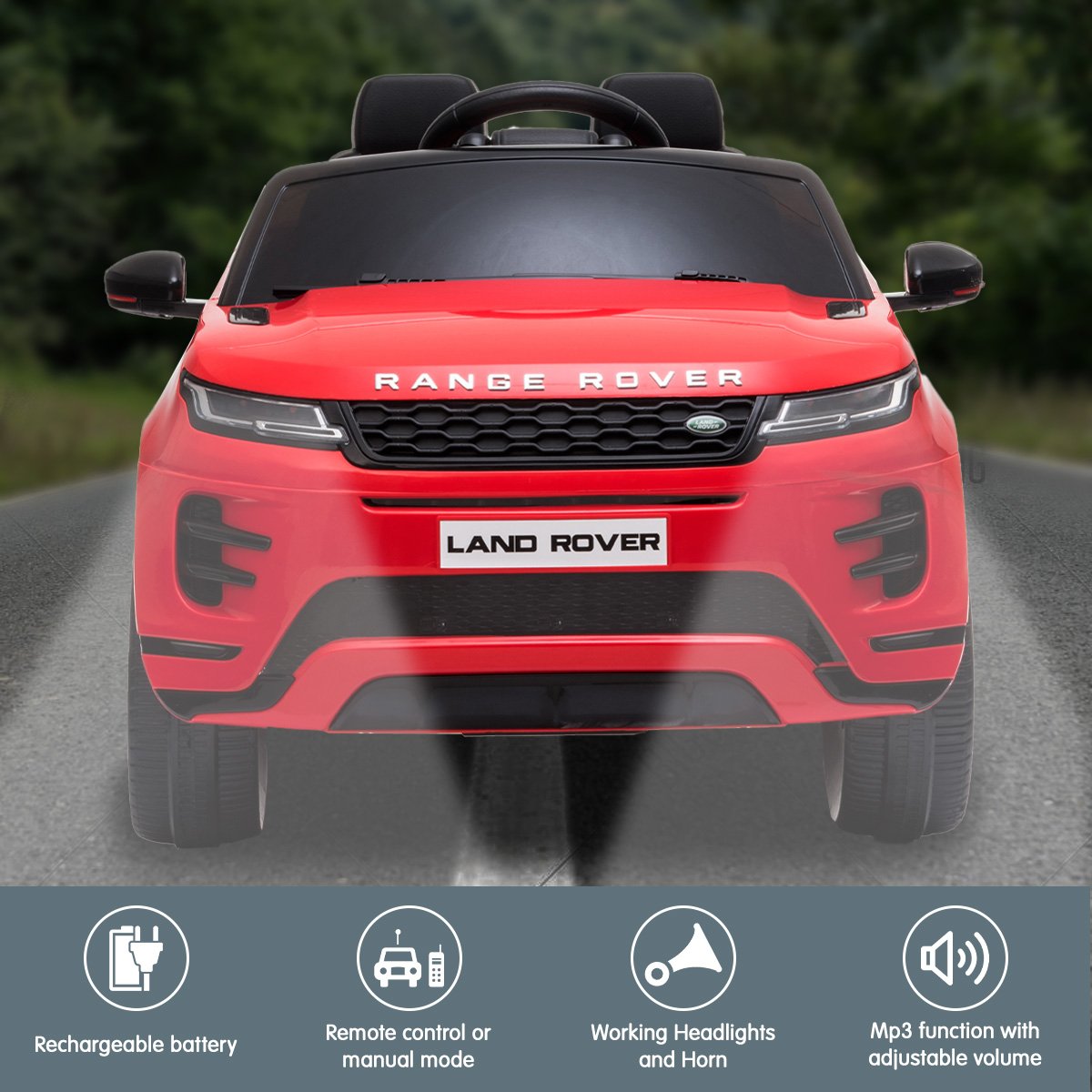 Ride On Cars: Kahuna Land Rover Licensed Kids Electric Ride On Car Remote Control - Red