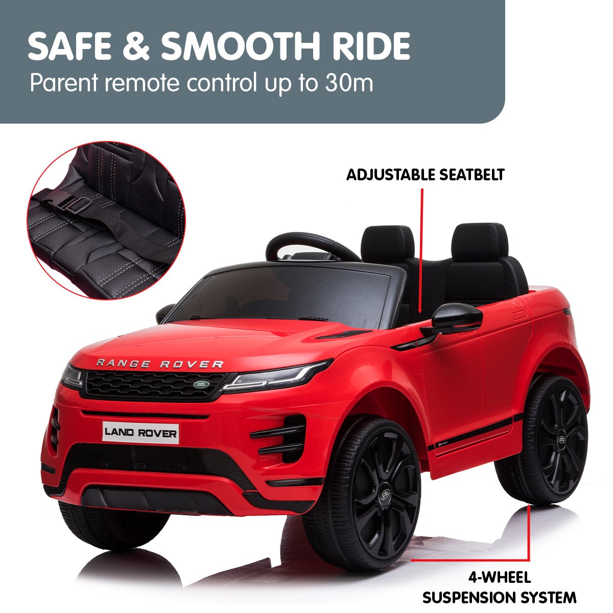 Ride On Cars: Kahuna Land Rover Licensed Kids Electric Ride On Car Remote Control - Red