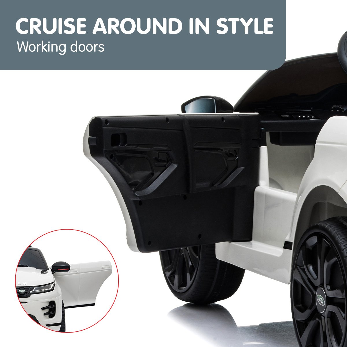 Ride On Cars: Kahuna Land Rover Licensed Kids Electric Ride On Car Remote Control - White