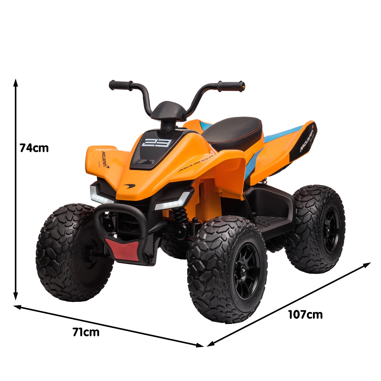 Ride On Cars: Kahuna Licensed MCL35 McLaren Kids Toy Ride On Electric Quad Bike - Orange