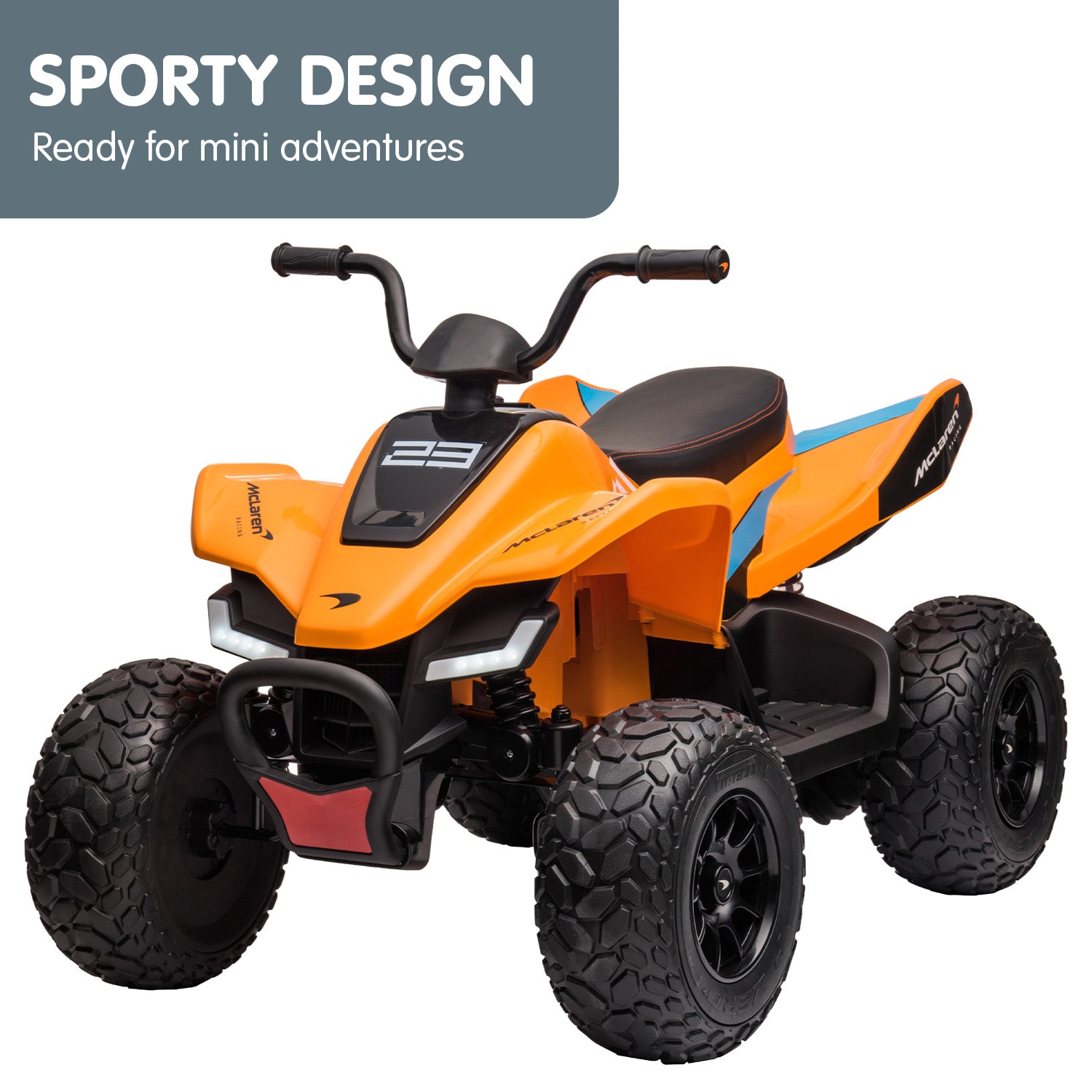 Ride On Cars: Kahuna Licensed MCL35 McLaren Kids Toy Ride On Electric Quad Bike - Orange