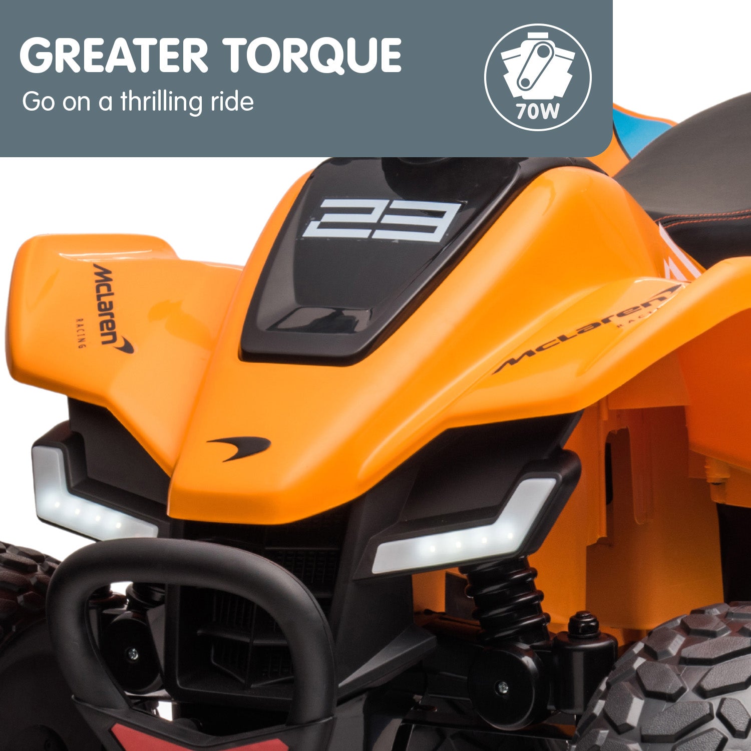 Ride On Cars: Kahuna Licensed MCL35 McLaren Kids Toy Ride On Electric Quad Bike - Orange