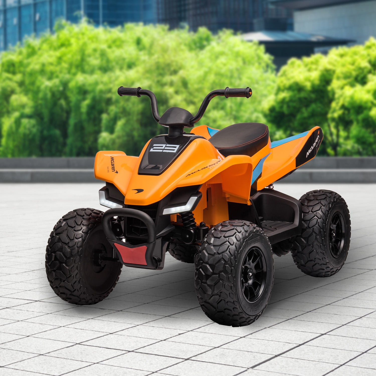 Ride On Cars: Kahuna Licensed MCL35 McLaren Kids Toy Ride On Electric Quad Bike - Orange